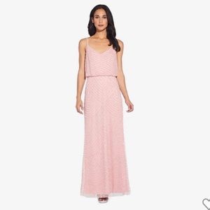 Adrianna Papell Beaded Gown in Aurora Pink